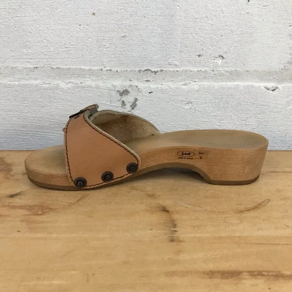 Vintage Dr Scholl Womens Size 6 Wooden Shoes - Picture 8 of 12